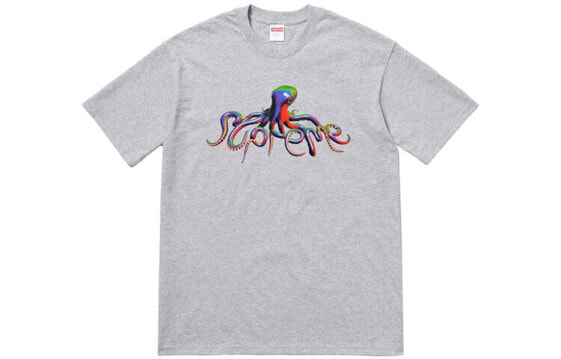 Supreme SS18 Tentacles Tee Heather Grey 触手 印花短袖T恤 男女同款 灰色 送礼推荐 / Футболка Supreme SS18 Tentacles Tee SUP-SS18-488