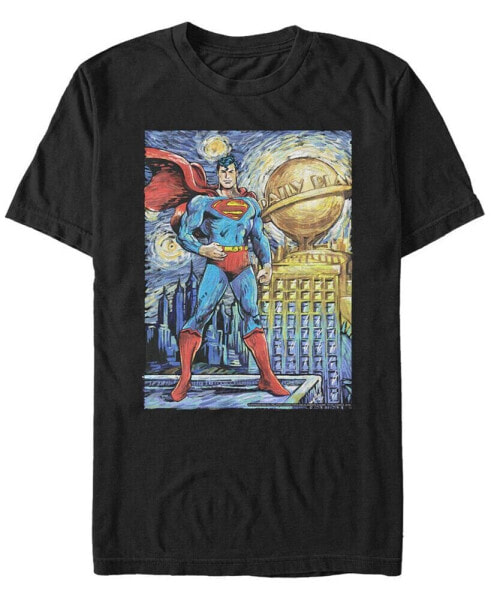 Men's Superman Superman Starry Night Short Sleeve T-shirt