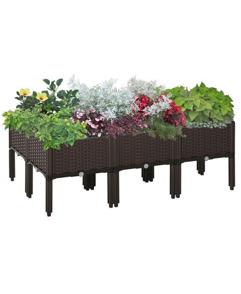 6-Piece Lightweight Raised Flower Bed Free Combination DIY Grow Box