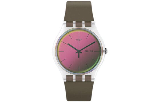 Часы и аксессуары Swatch SUOK714 розовый силиконовый ремешок 47,4 мм
