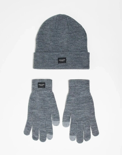 Jack & Jones glove & scarf gift set in