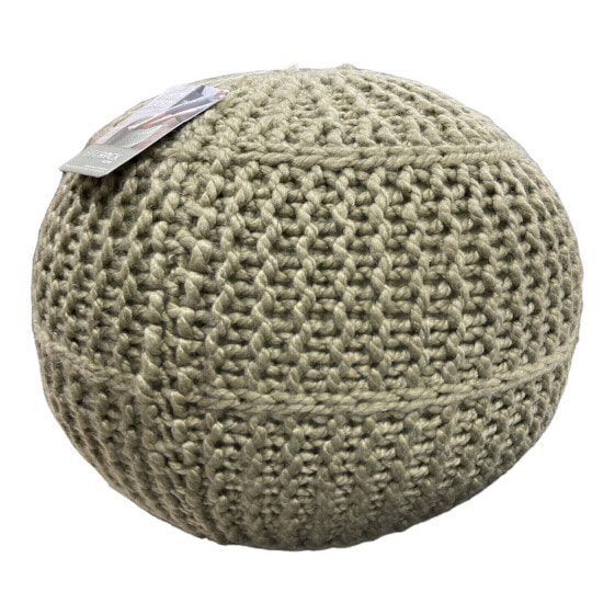 BirdRock Home Hand Knitted Round Pouf Foot Stool Ottoman, Olive