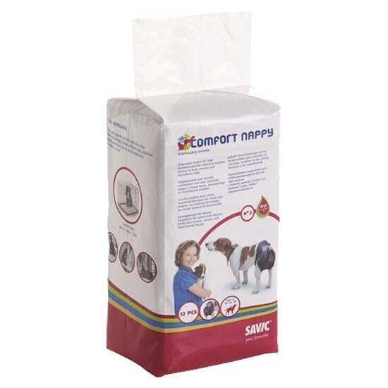 SAVIC Comfort Nappy T7 74-84 cm Disposable Dog Diaper 12 Units