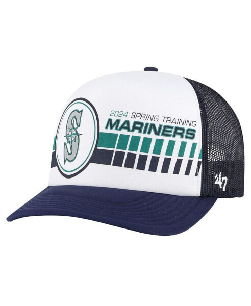 Men's White, Navy Seattle Mariners 2024 Spring Training Foam Trucker Adjustable Hat