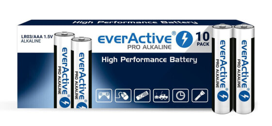 Алкалиновые батарейки AAA everActive LR03 - упаковка 10 штук