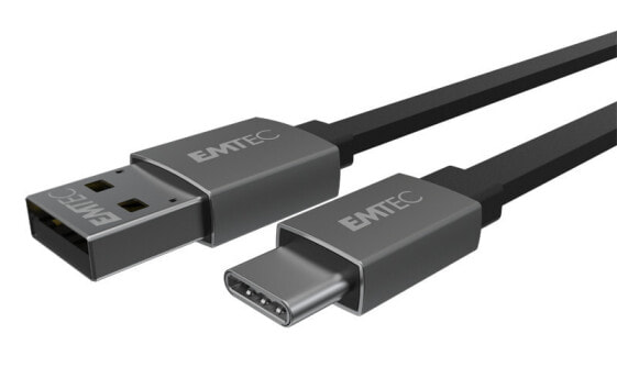 EMTEC T700C - 1.2 m - USB A - USB C - Black