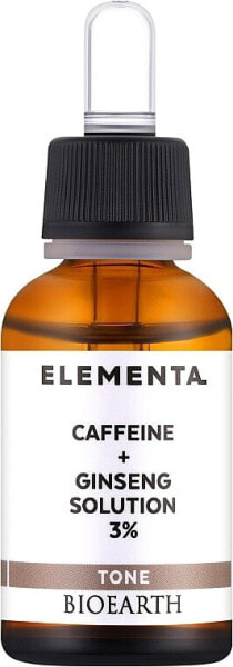 Gesichtsserum mit Koffeinund Ginseng 3% - Bioearth Elementa Tone Caffeine + Ginseng Solution 3% 15 ml