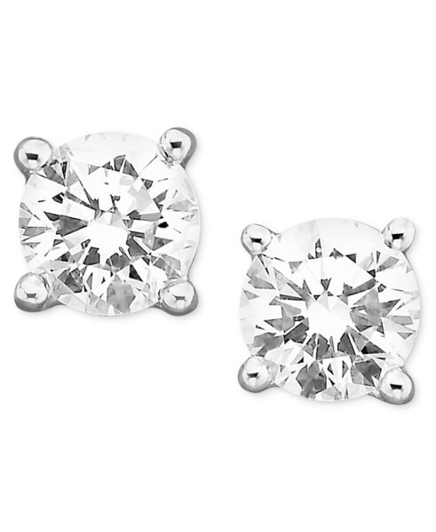 Certified Colorless Diamond Stud Earrings in 18k White Gold (1-1/2 ct. t.w.)