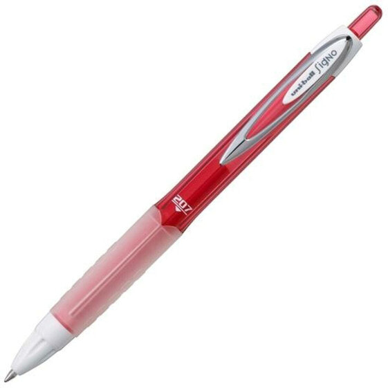 Ручка шариковая на жидкой черниле Uni-Ball Rollerball Signo UM-207 Красный 0,4 мм (12 штук)