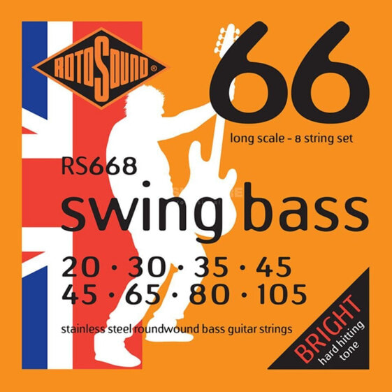 Rotosound RS668 8-Strings Swing Bass 66, Stainless Steel