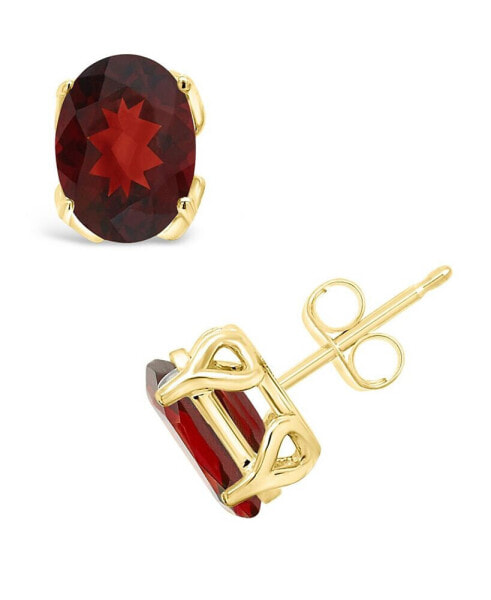 Garnet (3 ct. t.w.) Stud Earrings in 14K Yellow Gold