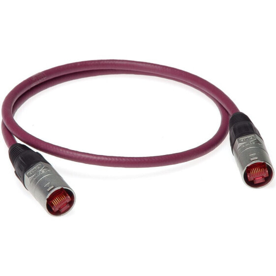 Klotz CAT-Network Cable, 1 m 2x - etherCON, bordauxviolett