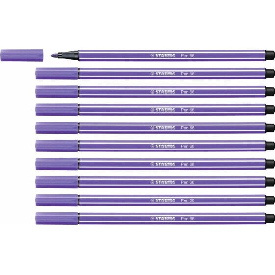 Felt-tip pens Stabilo Pen 68 Violet (10 Pieces)