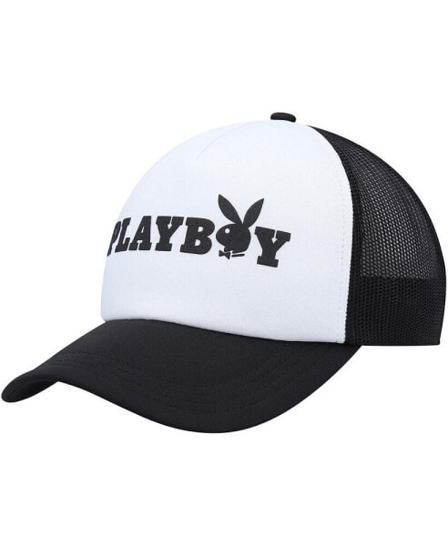 Men's White, Black Foam Trucker Snapback Hat