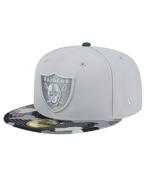 Men's Gray Las Vegas Raiders Active Camo 59FIFTY Fitted Hat
