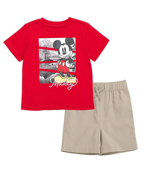 Toddler Boys Mickey Mouse T-Shirt and Shorts Outfit Set to