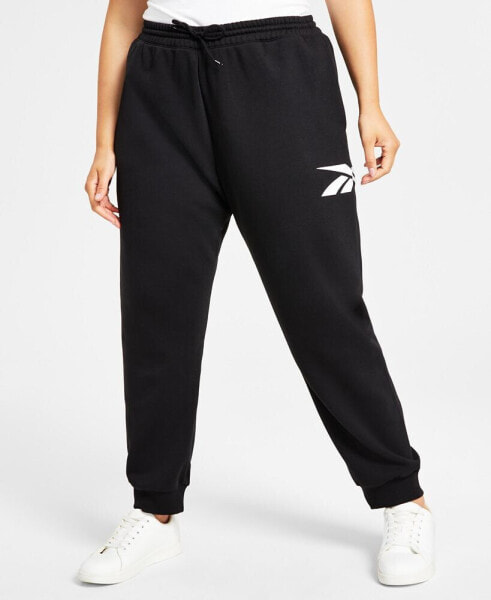 Plus Size Drawstring-Waist Logo Fleece Pants