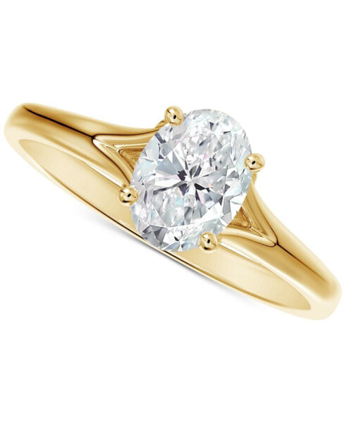 Diamond Oval-Cut Engagement Ring (1/2 ct. t.w.) in 14k Gold