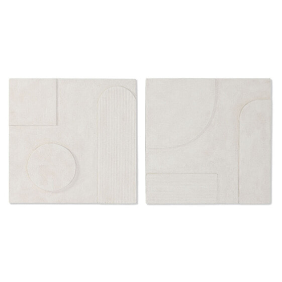 Настенный декор Home ESPRIT Белый современный Маринованный 80 x 6 x 80 см (2 штуки)