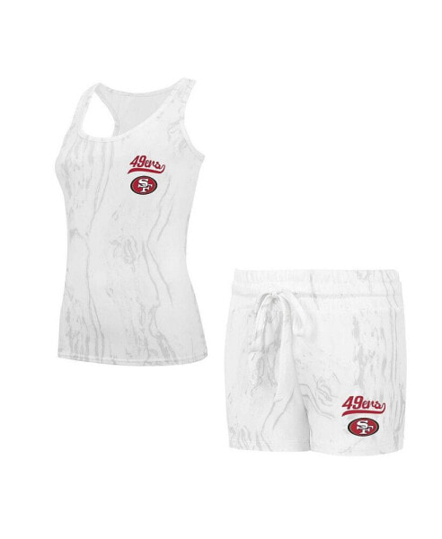 Women's San Francisco 49ers Quartz Hacci Knit Tank Top Shorts Sleep Set