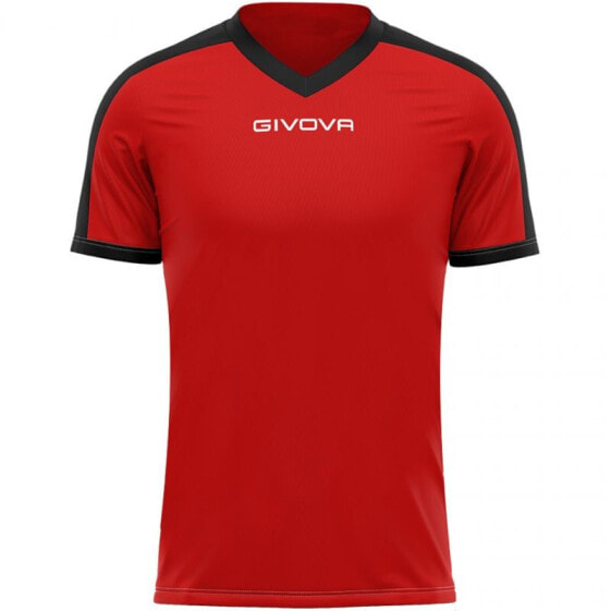 Футболка спортивная Givova Revolution Interlock красно-черная MAC04 1210