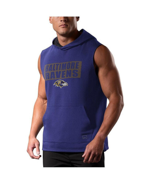 Men's Purple Baltimore Ravens Marathon Sleeveless Pullover Hoodie