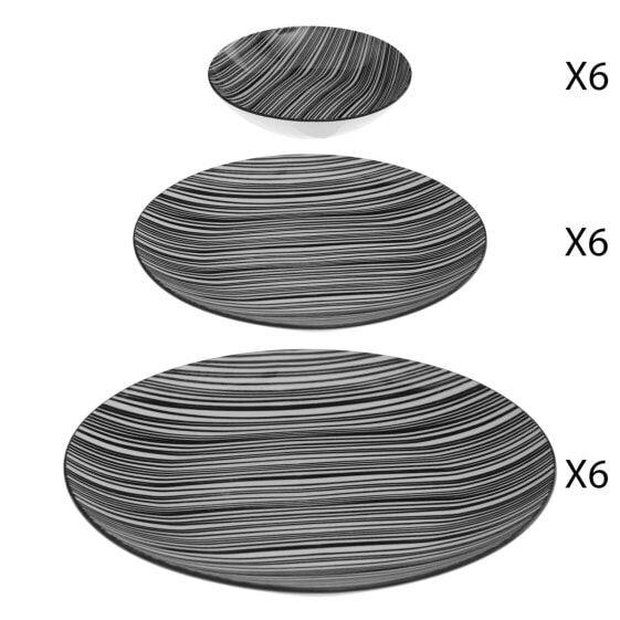 Teller-Set BOHEMIA ZEBRE, 18-teilig