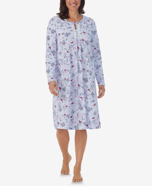 Women's Long Sleeve Midi Nightgown
