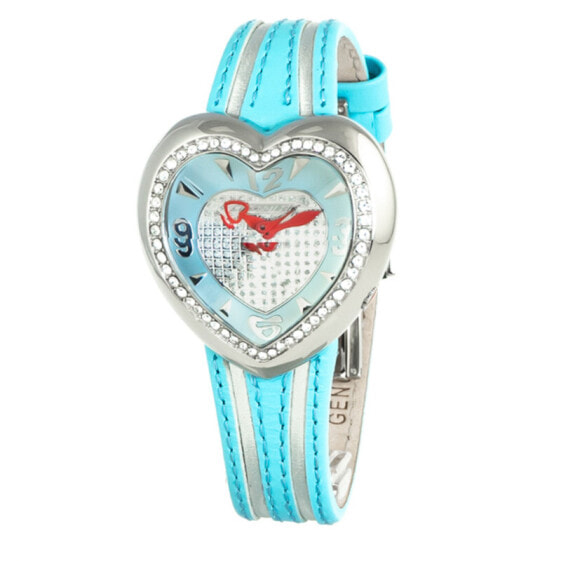 Женские наручные часы с голубым кожаным ремешком Chronotech CT7688L-11S ( 36 mm)