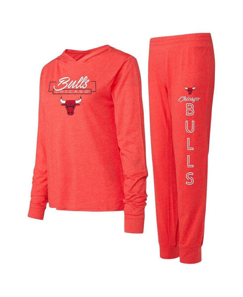 Women's Red Chicago Bulls Meter Pullover Hoodie and Pants Set