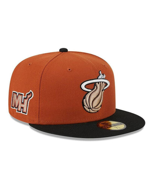 Men's Rust, Black Miami Heat Two-Tone 59FIFTY Fitted Hat