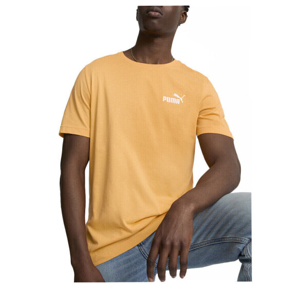 Puma Essential Embroidery Logo Crew Neck Short Sleeve T-Shirt Mens Orange Casual