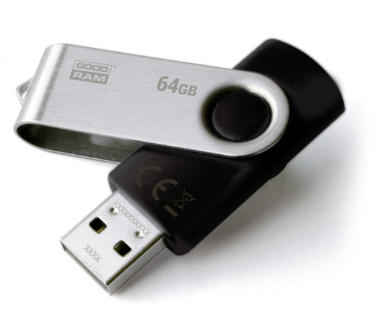GoodRam UTS2 - 64 GB - USB Type-A - 2.0 - 20 MB/s - Swivel - Black - Флешка GoodRam UTS2 64 ГБ USB 2.0 20 МБ/с Черная