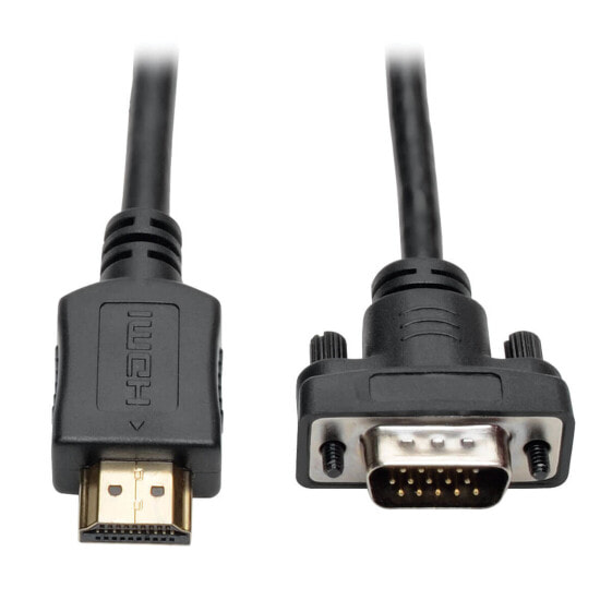 Tripp P566-003-VGA HDMI to VGA Active Adapter Cable (HDMI to Low-Profile HD15 M/M) - 3 ft. (0.9 m) - 0.9 m - HDMI - HD15 - MICRO-USB B - Male - Female - Gold