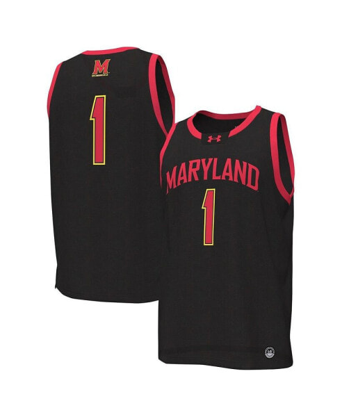 Men's #1 Black Maryland Terrapins Replica Basketball Jersey