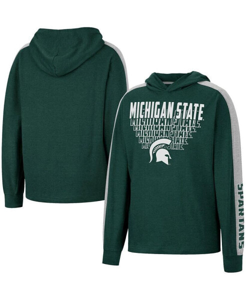Big Boys Heathered Green Michigan State Spartans Wind Changes Raglan Hoodie T-shirt