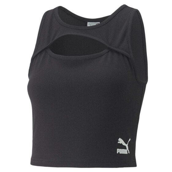 Puma Classics CutOut Sleeveless Shirt Womens Size XS Athletic Casual 533063-01
