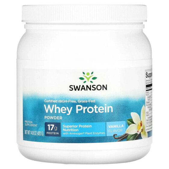 Сывороточный протеин Swanson Grass Fed, ваниль, 420 г