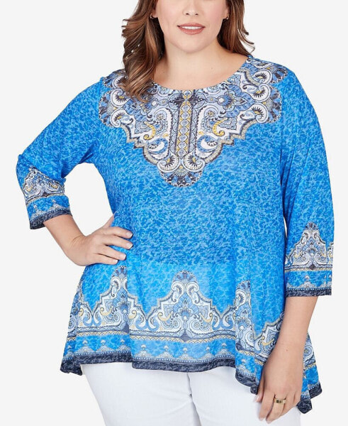 Топ Ruby Rd Marrakesh Border Print Sublimation Knit