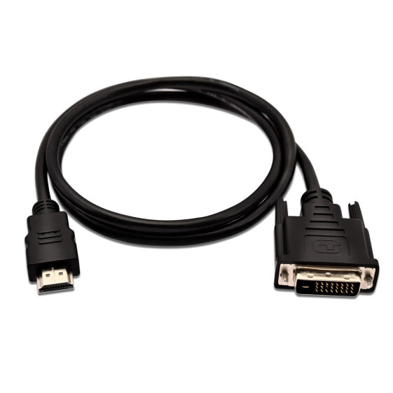 V7 Black Video Cable HDMI Male to DVI-D Male 1m 3.3ft - 1 m - HDMI Type A (Standard) - DVI-D - Male - Male - Copper