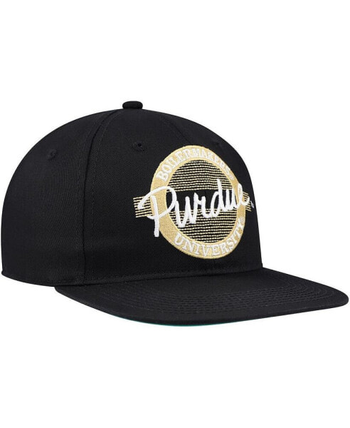 The Unisex Black Purdue Boilermakers Retro Circle Snapback Hat