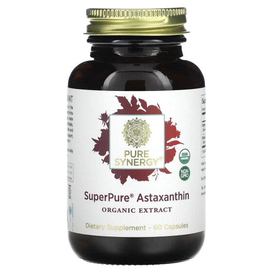 Pure Synergy, SuperPure, астаксантин, органический экстракт, 60 капсул