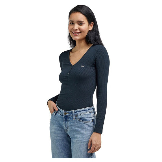 LEE Ls Henley Long Sleeve V Neck T-Shirt