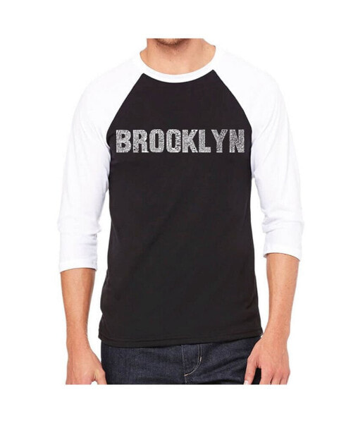 Brooklyn Neighborhoods Men's Raglan Word Art T-shirt