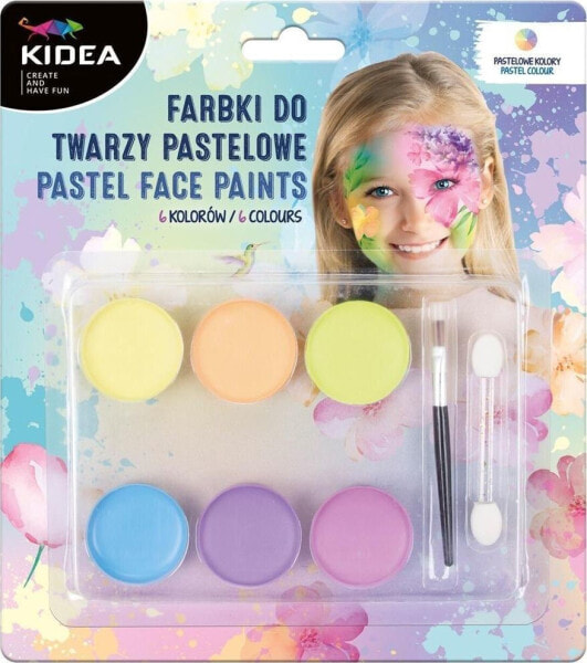 Краски для лица Derform пастельные 6 цветов KIDEA