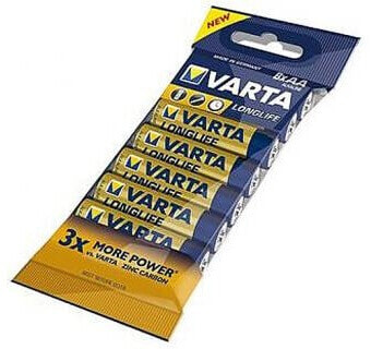 Щелочной элемент питания AA VARTA Longlife - 1.5 В - 8 штук - синий, желтый