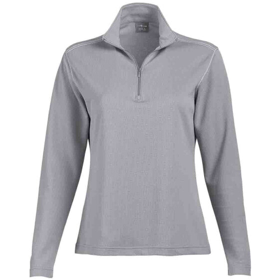 Page & Tuttle Contrast Stitch Quarter Zip Layering Pullover Womens Grey Casual A