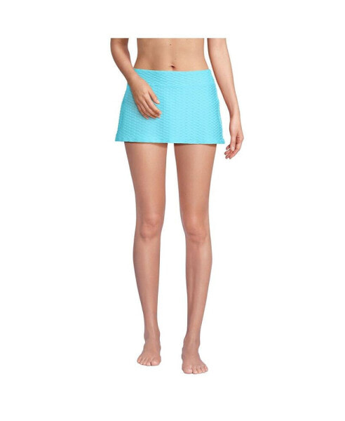 Women's Chlorine Resistant Texture Mini Swim Skirt Swim Bottoms