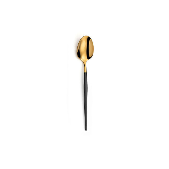 Set of Spoons Amefa Soprano Black Golden Metal Stainless steel Coffee 12 Units