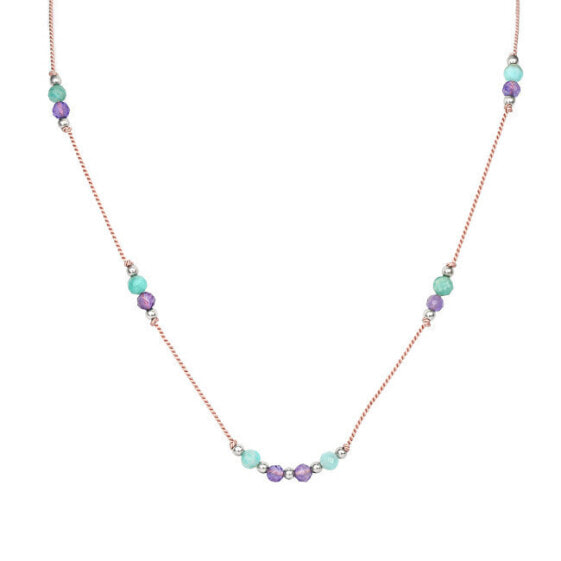 Amazonite Amethyst Cord Necklace HE25K3S-LP